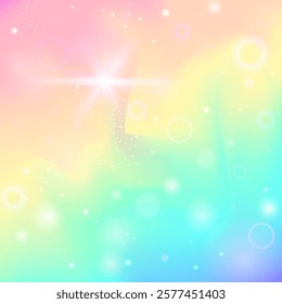 Magic Gradient. Purple Rainbow Invitation. Girl Hologram. Iridescent Mystical Invite. Pink Magical Pattern. Blue Pastel Background. Kawaii Texture. Candy Magic Gradient.