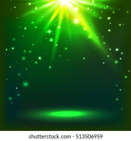 Abstract Magic Light Green Background Stars Stock Vector (Royalty Free ...