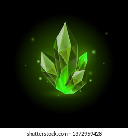 Magic Green Crystal Sparkle Decoration Icon Stock Vector (Royalty Free ...