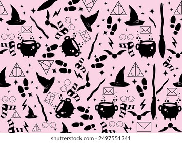 magic halloween seamless background pattern texture 