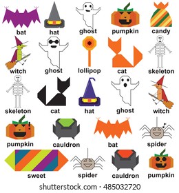 Magic Halloween Set on the white background