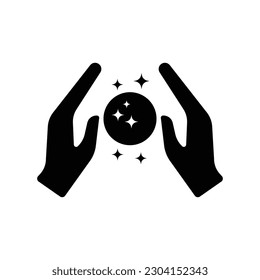 Diseño de iconos de la mano mágica. aislado de fondo blanco. ilustración vectorial