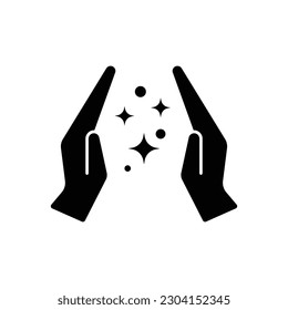 Diseño de iconos de la mano mágica. aislado de fondo blanco. ilustración vectorial