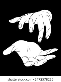 Magic hand pose. Finger. Issolated white