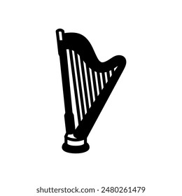 Magic Harp Glyph Icon, Vector illustration