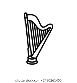 Magic Harp Outline Icon, Vector illustration