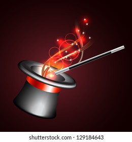 Magic hat background. Vector illustration