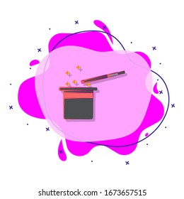 Magic hat colored liquid bacdge icon. Simple color vector of circus icons for ui and ux, website or mobile application