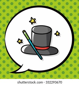 magic hat doodle, speech bubble