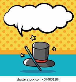 magic hat doodle, speech bubble