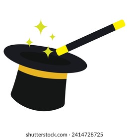 Magic hat fill vector illustration