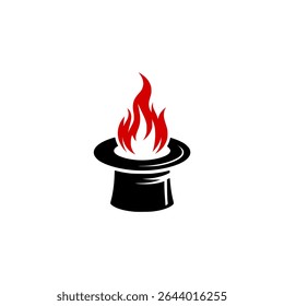 magic hat with fire company logo vector illustration template design
