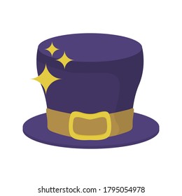 Icono plano del sombrero mágico. Colorida ilustración de accesorio mágico. Vector.