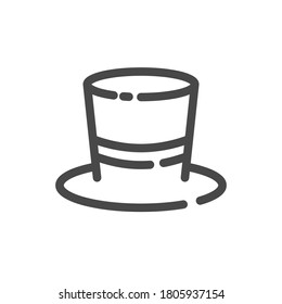 magic hat flat outline halloween icon