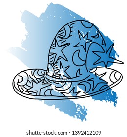 Magic hat hand drawn doodle vector illustration