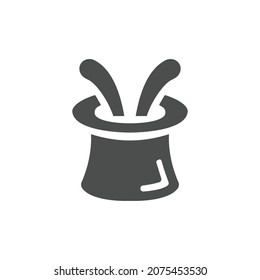 Magic Hat Icon Black and White Vector Graphic