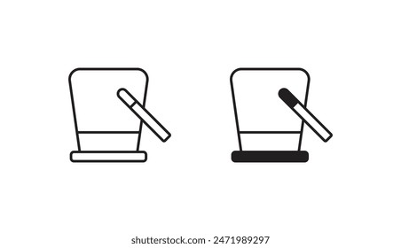 Magic Hat icon design with white background stock illustration