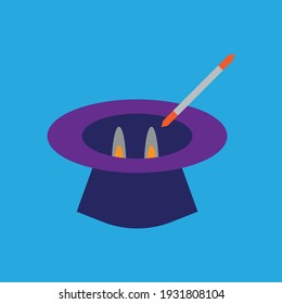 Magic hat icon. Fantasy show symbol. Entertainment sign