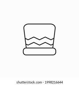 magic hat icon of glyph style design vector template. Retro top hat vector icon