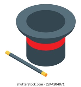 Magic hat icon isometric vector. Top cap. Circus show