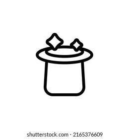 Magic Hat Icon. Line Art Style Design Isolated On White Background