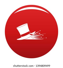Magic hat icon. Simple illustration of magic hat vector icon for any design red