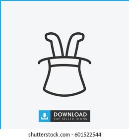 magic hat icon. simple outline magic hat vector icon. on white background.