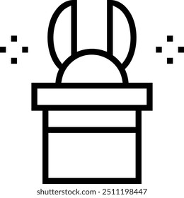 magic hat icon. Thin linear style design isolated on white background