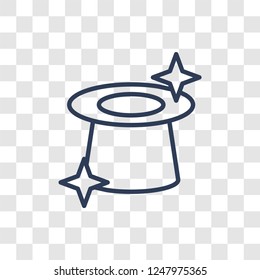 Magic hat icon. Trendy linear Magic hat logo concept on transparent background from Circus collection