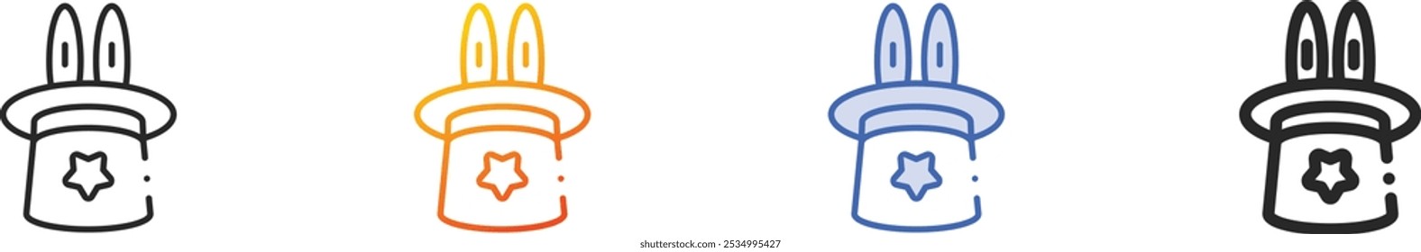 magic hat icon.Thin Linear, Gradient, Blue Stroke and bold Style Design Isolated On White Background