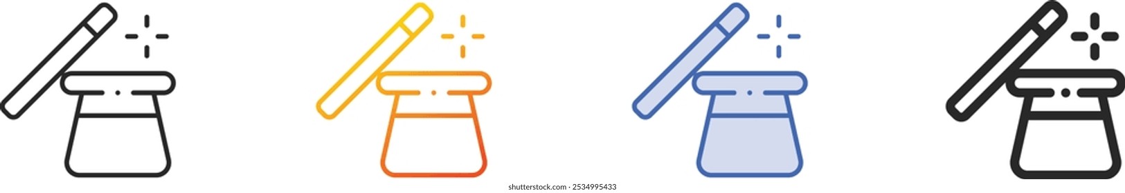 magic hat icon.Thin Linear, Gradient, Blue Stroke and bold Style Design Isolated On White Background