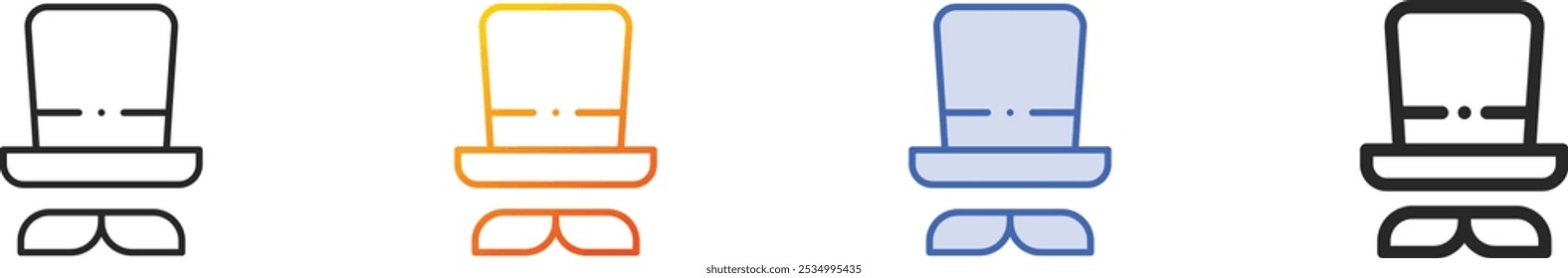 magic hat icon.Thin Linear, Gradient, Blue Stroke and bold Style Design Isolated On White Background