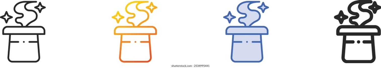 magic hat icon.Thin Linear, Gradient, Blue Stroke and bold Style Design Isolated On White Background