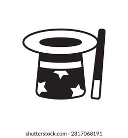 Magic Hat Illusionist Rabbit Trick Fill Icon: Stage Entertainment Performance