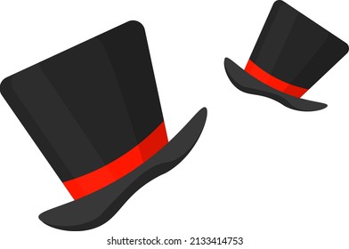 Magic hat, illustration, vector on a white background.