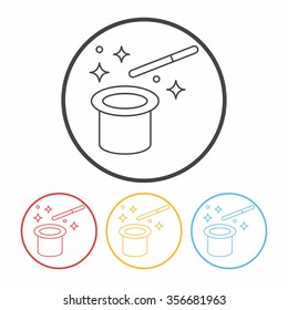 magic hat line icon