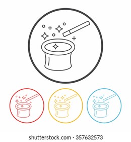 magic hat line icon
