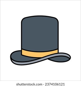 diseño de icono de línea de sombrero mágico plantilla vectorial ilustración de fondo blanco