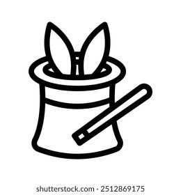 magic hat line icon illustration vector graphic. Simple element illustration vector graphic, suitable for app, websites, and presentations isolated on white background