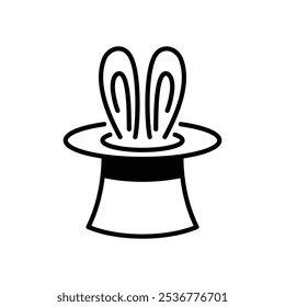 Magic hat line icon on white background. Eps 10.