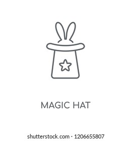 Magic hat linear icon. Magic hat concept stroke symbol design. Thin graphic elements vector illustration, outline pattern on a white background, eps 10.