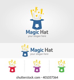 Magic Hat Logo Template Design Vector