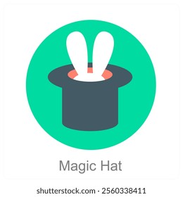 Magic Hat and magician icon concept