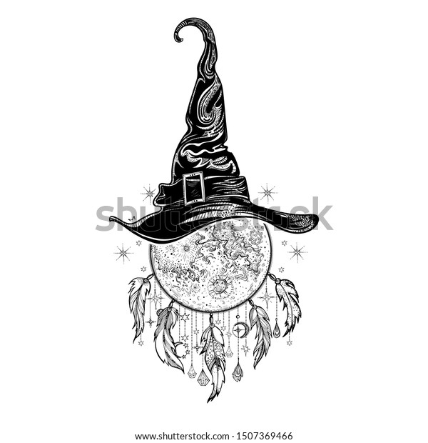 Mystic.. Antique Photo Print Wiccan Witch ..