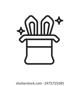 Magic Hat Outline Icon Vector Illustration