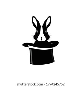 magic hat and rabbit, bunny for illusionist design vector