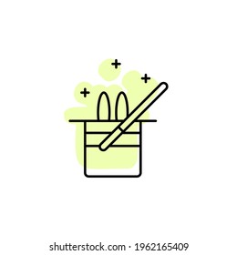 Magic, hat, rabbit with color shadow vector icon in amusement set