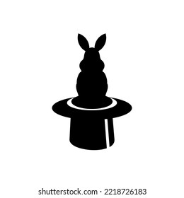 Magic hat rabbit fantasy vector logo design