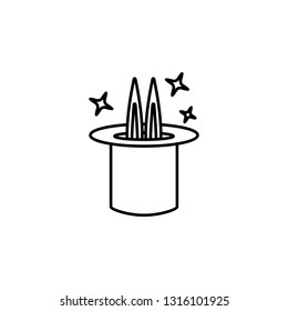 Magic hat, rabbit icon. Element of magic for mobile concept and web apps icon. Thin line icon for website design and development