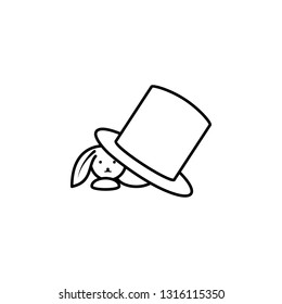 Magic hat, rabbit icon. Element of magic for mobile concept and web apps icon. Thin line icon for website design and development
